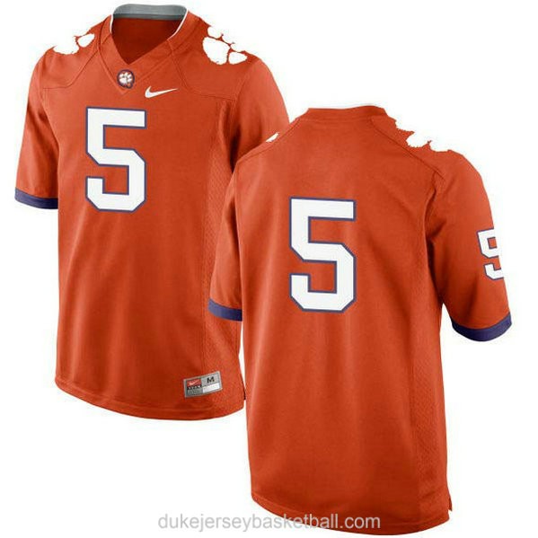 Mens Tee Higgins Clemson Tigers #5 New Style Limited Orange College Football C012 Jersey No Name