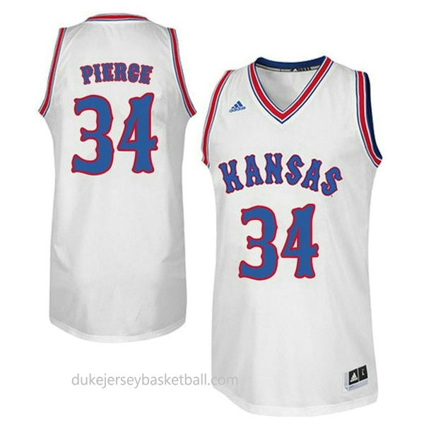 Paul Pierce Kansas Jayhawks #34 Authentic College Basketball Womens White Jersey