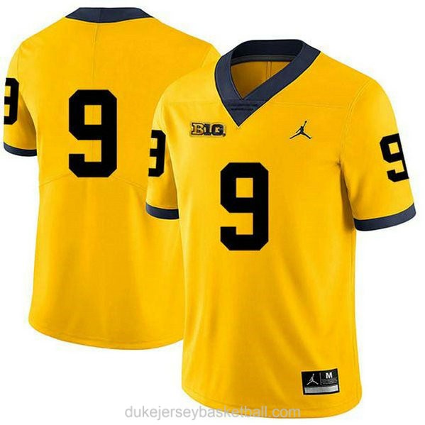 Womens Donovan Peoples Jones Michigan Wolverines #9 Limited Yellow College Football C012 Jersey No Name