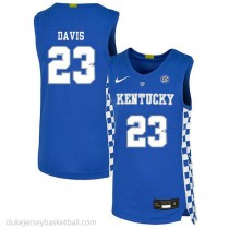Anthony Davis Kentucky Wildcats #23 Authentic College Basketball Womens Blue Jersey