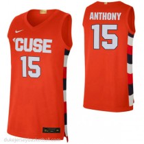 Carmelo Anthony Syracuse Orange #15 Authentic College Basketball Mens Orange Jersey