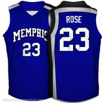 Derrick Rose Memphis Tigers #23 Authentic College Basketball Womens Blue Jersey