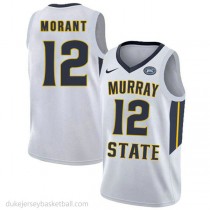 Ja Morant Murray State Racers #12 Authentic College Basketball Womens White Jersey