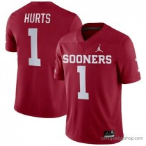 Mens Jalen Hurts Oklahoma Sooners #1 Red Authentic 266 Jersey F554