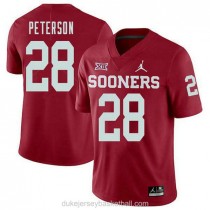 Mens Adrian Peterson Oklahoma Sooners #28 Jordan Brand Authentic Red College Football C012 Jersey