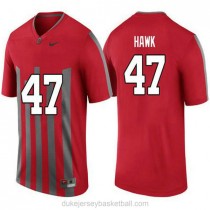 Mens Aj Hawk Ohio State Buckeyes #47 Throwback Game Red College Football C012 Jersey