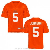 Mens Andre Johnson Miami Hurricanes #5 Authentic Orange College Football C012 Jersey