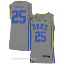 Mens Art Heyman Duke Blue Devils #25 Authentic Grey Colleage Basketball Jersey