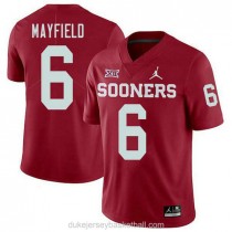 Mens Baker Mayfield Oklahoma Sooners #6 Jordan Brand Authentic Red College Football C012 Jersey