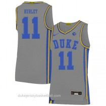 Mens Bobby Hurley Duke Blue Devils #11 Authentic Grey Colleage Basketball Jersey