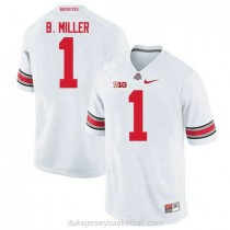 Mens Braxton Miller Ohio State Buckeyes #1 Authentic White College Football C012 Jersey