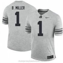 Mens Braxton Miller Ohio State Buckeyes #1 Game Grey College Football C012 Jersey