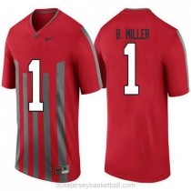Mens Braxton Miller Ohio State Buckeyes #1 Throwback Authentic Red College Football C012 Jersey