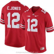 Mens Cardale Jones Ohio State Buckeyes #12 Authentic Red College Football C012 Jersey