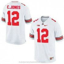 Mens Cardale Jones Ohio State Buckeyes #12 Authentic White College Football C012 Jersey