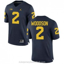 Mens Charles Woodson Michigan Wolverines #2 Authentic Navy College Football C012 Jersey