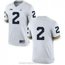 Mens Charles Woodson Michigan Wolverines #2 Authentic White College Football C012 Jersey No Name