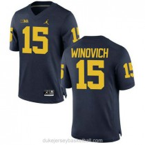 Mens Chase Winovich Michigan Wolverines #15 Game Navy College Football C012 Jersey