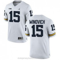 Mens Chase Winovich Michigan Wolverines #15 Game White College Football C012 Jersey