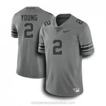 Mens Chase Young Ohio State Buckeyes #2 Authentic Dark Grey College Football C012 Jersey