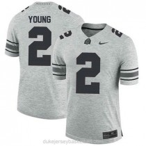 Mens Chase Young Ohio State Buckeyes #2 Authentic Grey College Football C012 Jersey