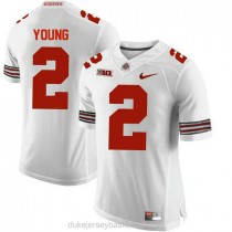 Mens Chase Young Ohio State Buckeyes #2 Authentic White College Football C012 Jersey
