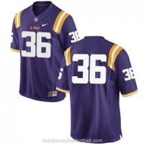 Mens Cole Tracy Lsu Tigers #36 Game Purple College Football C012 Jersey No Name