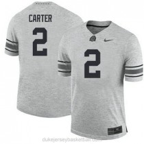 Mens Cris Carter Ohio State Buckeyes #2 Authentic Grey College Football C012 Jersey