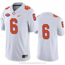 Mens Deandre Hopkins Clemson Tigers #6 Authentic White College Football C012 Jersey No Name