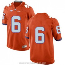 Mens Deandre Hopkins Clemson Tigers #6 New Style Authentic Orange College Football C012 Jersey No Name