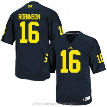 Mens Denard Robinson Michigan Wolverines #16 Game Navy College Football C012 Jersey