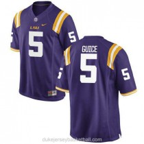 Mens Derrius Guice Lsu Tigers #5 Authentic Purple College Football C012 Jersey