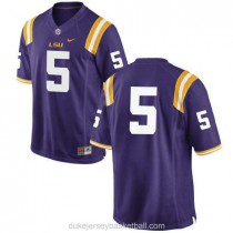 Mens Derrius Guice Lsu Tigers #5 Limited Purple College Football C012 Jersey No Name