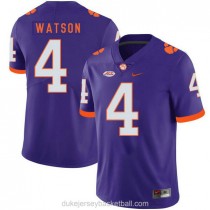 Mens Deshaun Watson Clemson Tigers #4 Authentic Purple College Football C012 Jersey