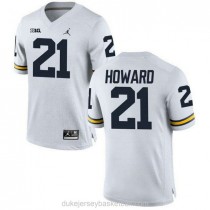 Mens Desmond Howard Michigan Wolverines #21 Authentic White College Football C012 Jersey