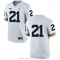 Mens Desmond Howard Michigan Wolverines #21 Authentic White College Football C012 Jersey No Name