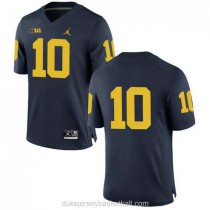 Mens Devin Bush Michigan Wolverines #10 Authentic Navy College Football C012 Jersey No Name