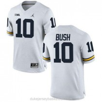 Mens Devin Bush Michigan Wolverines #10 Limited White College Football C012 Jersey