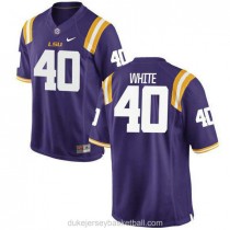 Mens Devin White Lsu Tigers #40 Authentic Purple College Football C012 Jersey