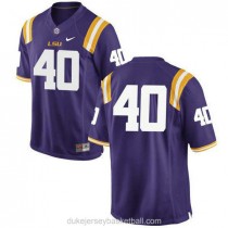 Mens Devin White Lsu Tigers #40 Game Purple College Football C012 Jersey No Name