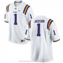 Mens Donte Jackson Lsu Tigers #1 Game White College Football C012 Jersey