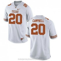 Mens Earl Campbell Texas Longhorns #20 Authentic White College Football C012 Jersey