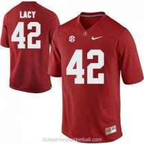 Mens Eddie Lacy Alabama Crimson Tide #42 Limited Red College Football C012 Jersey
