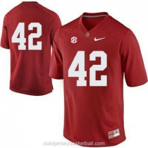 Mens Eddie Lacy Alabama Crimson Tide #42 Limited Red College Football C012 Jersey No Name