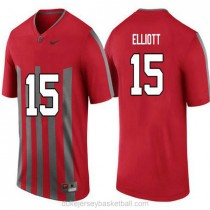 Mens Ezekiel Elliott Ohio State Buckeyes #15 Throwback Authentic Red College Football C012 Jersey