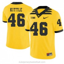 Mens George Kittle Iowa Hawkeyes #46 Authentic Gold Alternate College Football C012 Jersey