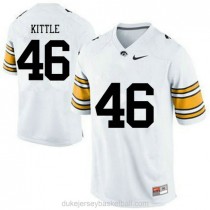 Mens George Kittle Iowa Hawkeyes #46 Authentic White College Football C012 Jersey