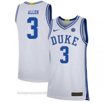 Mens Grayson Allen Duke Blue Devils #3 Authentic White Colleage Basketball Jersey