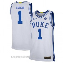 Mens Jabari Parker Duke Blue Devils #1 Authentic White Colleage Basketball Jersey