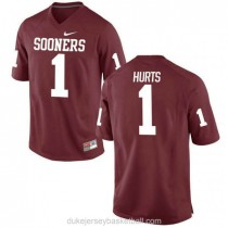 Mens Jalen Hurts Oklahoma Sooners #1 Game Red College Football C012 Jersey